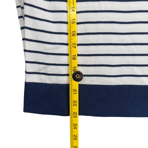 Vineyard Vines Blue White Striped Long Sleeve Crew Neck Pullover Sweater XL 16 - Picture 8 of 8